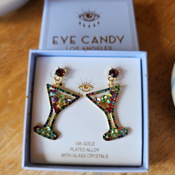 eye candy Jewelry Eye Candy Luxe Martini Glass Earrings Post
